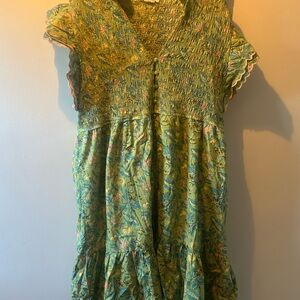 Chic Soul Green Floral Midi Dress